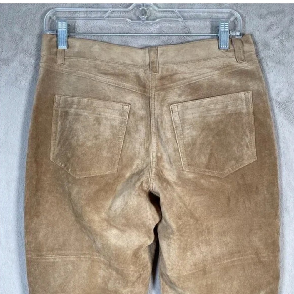 Isaac Mizrahi for Target Tan Suede Genuine Leather Bootcut Pants Size 12 - Picture 6 of 15